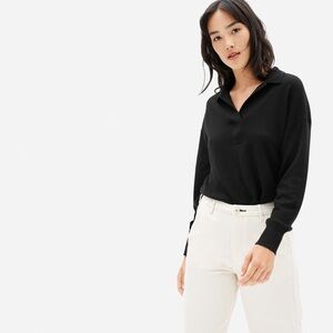 Everlane Cashmere Polo Sweater in Black